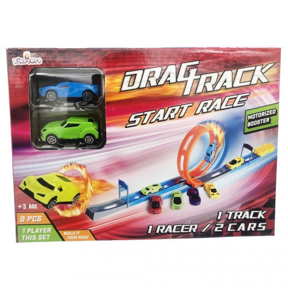 Farbu Oyuncak 2 Arabalı Tek Fırlatıcılı 70 cm Drag Yarış Pisti - 5