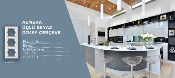 ALMERA BEYAZ DİKEY ÇERÇEVE 3 LÜ - 2