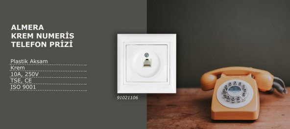 ALMERA BEYAZ NUMERİS TELEFON PRİZİ - 2