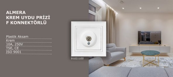 ALMERA BEYAZ UYDU PRİZİ F KONNEKTÖRLÜ - 2
