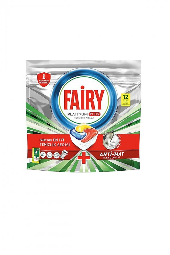 Fairy Platinum Bulaşık Makinesi Deterjanı Kapsülü Tableti 12 Yıkama