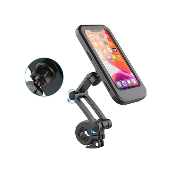 Carub Portatif Universal Motosiklet Bisiklet Su Geçirmez Telefon Tutucu - 2