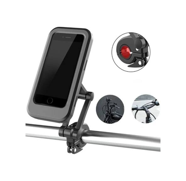 Carub Portatif Universal Motosiklet Bisiklet Su Geçirmez Telefon Tutucu - 4