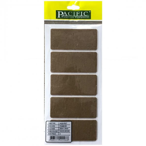 5 Adet Pacific Zemin Koruyucu Yapışkan Keçe 40 mm x 90 mm ürün görseli 1