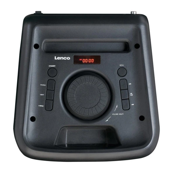 LENCO PA-200 BK Bluetooth Parti Hoparlörü Işıklı USBli Radyolu Kumandalı Seyyar Taşınabilir TAM ÖN IŞIK ANİMASYONLU PA TWS İŞLEVİ SİYAH - 4