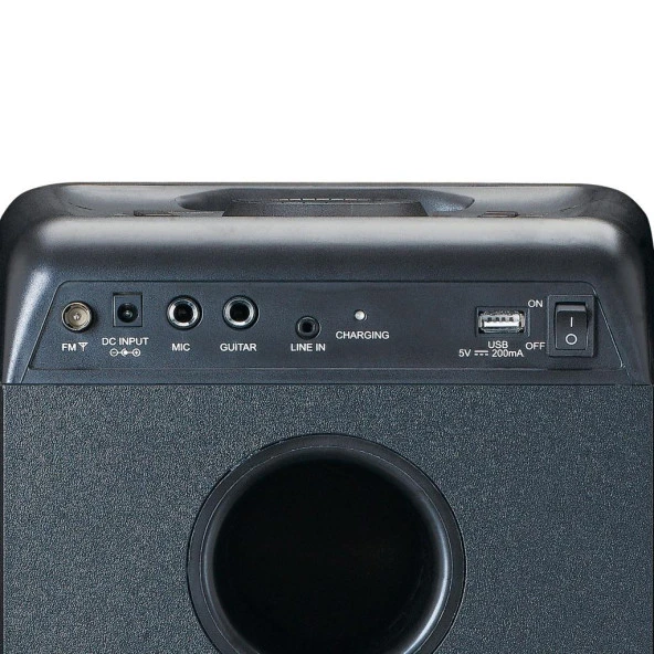 LENCO PA-200 BK Bluetooth Parti Hoparlörü Işıklı USBli Radyolu Kumandalı Seyyar Taşınabilir TAM ÖN IŞIK ANİMASYONLU PA TWS İŞLEVİ SİYAH - 5