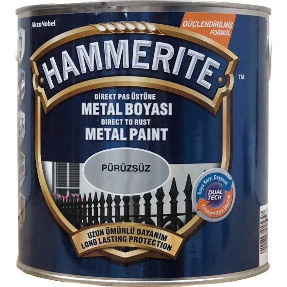 HAMMERİTE METAL BOYASI DÜZ GRİ 2,5 LT