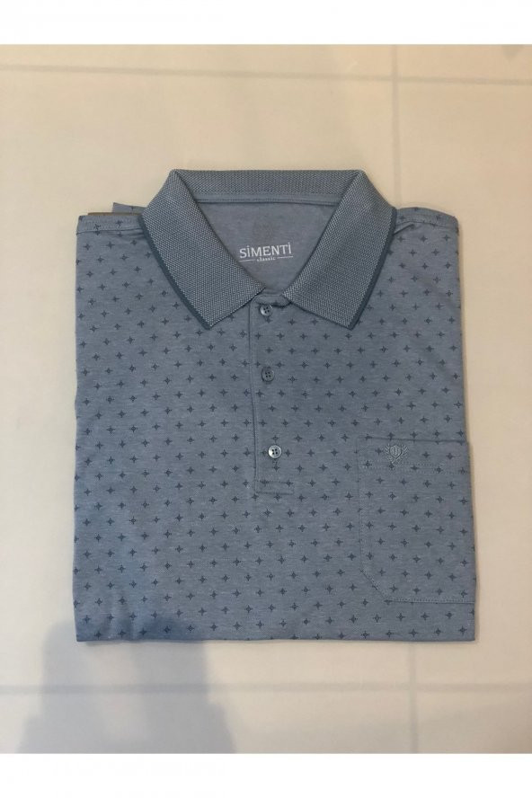 BLUES MODA Erkek Yakalı Klasik Kısa Kol Cepli Tişört ürün görseli