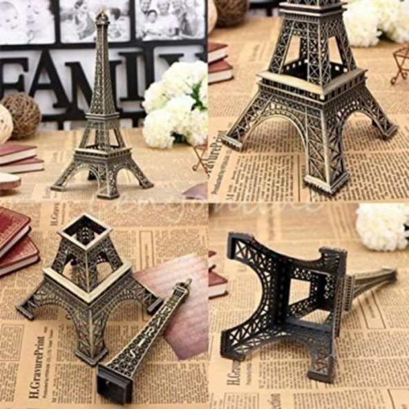 Minyatür Metal Eyfel Kulesi Dekoratif Biblo 25 cm - 4