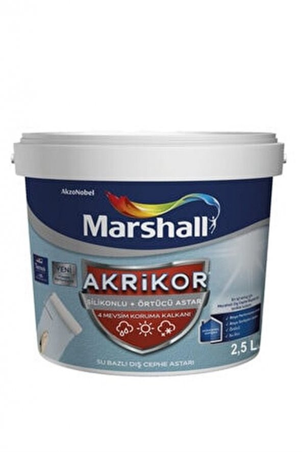 AKRİKOR SİLİKONLU ÖRTÜCÜ ASTAR 2,5 LT