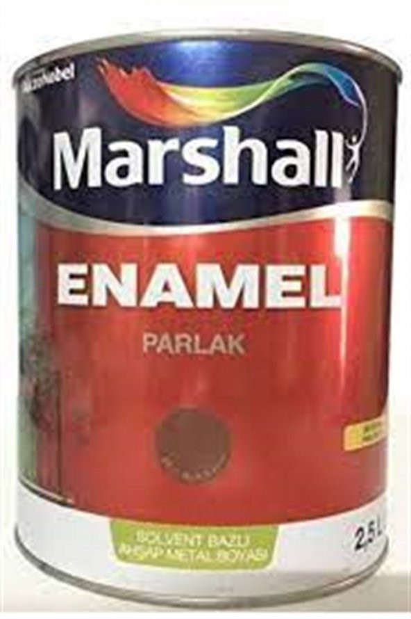 MARSHALL ENAMEL SOLVENT BAZLI AHŞAP-METAL BOYASI PARLAK AÇIK KAHVE 2,50 LT