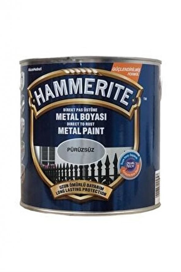 HAMMERİTE METAL BOYASI DÜZ GÜMÜŞ 2,5 LT