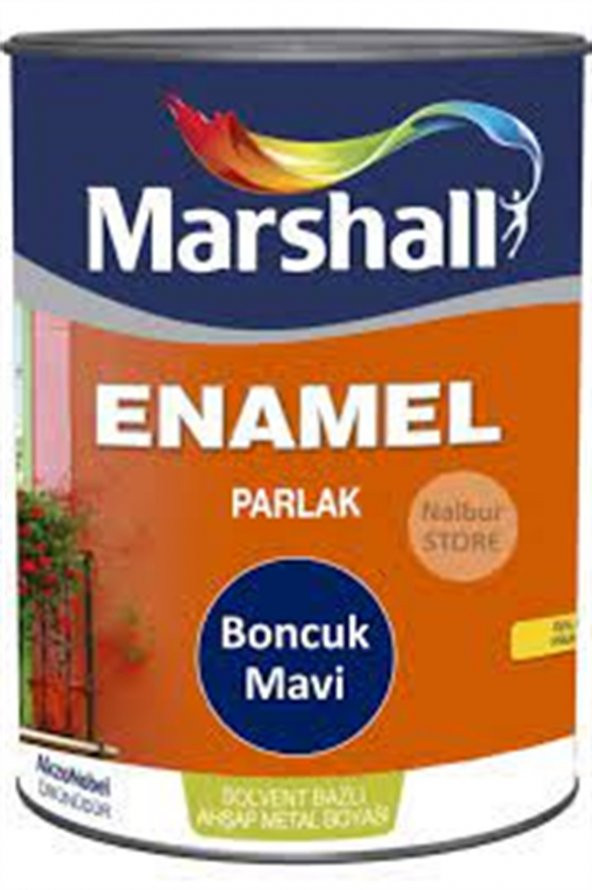 ENAMEL SOLVENT BAZLI AHŞAP-METAL BOYASI PARLAK BONCUK MAVİ 0,75LT