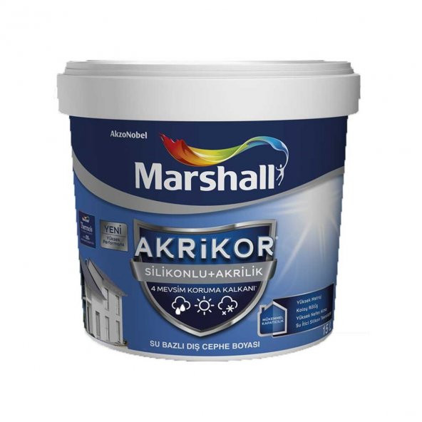 AKRİKOR SİLİKONLU AKRİLİK BW BAZ DIŞ CEPHE BOYASI 7,5 LT