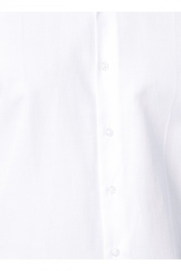 Klasik Yaka Armürlü Beyaz Erkek Gömlek Gm2024700325 - Resim 5