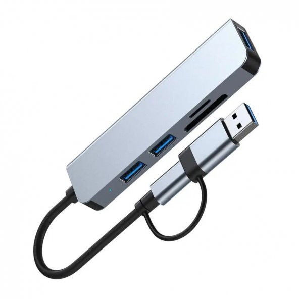 HEPU HP-B06 7in1 USB Type-C Girişli HUB Çoklayıcı Kart Okuyucu - 3
