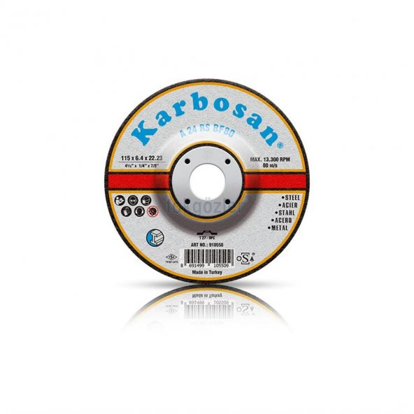 KARBOSAN 115*6.4*22 METAL TAŞLAMA TAŞI 910550 - 1