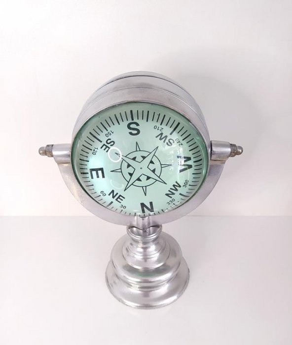 Saat Masa Ve Raf Saat Pusula Deniz Analog Mercekli Saat Denizcilik Hediyeleri Dekor Masa Saati - 8