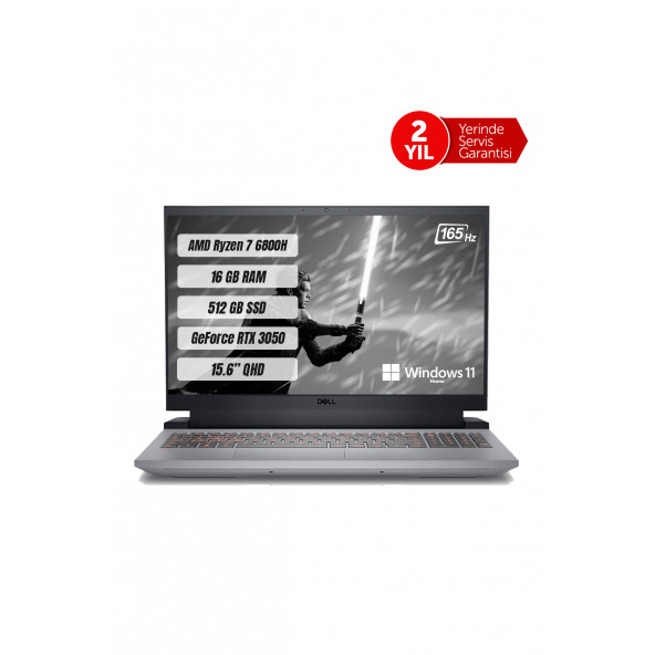 DELL Gaming G15 5525 AMD Ryzen 7 6800H 16 GB 1 TB SSD RTX 3060 Windows 11 Home 15.6" 120 Hz FHD Taşınabilir Bilgisayar - 2