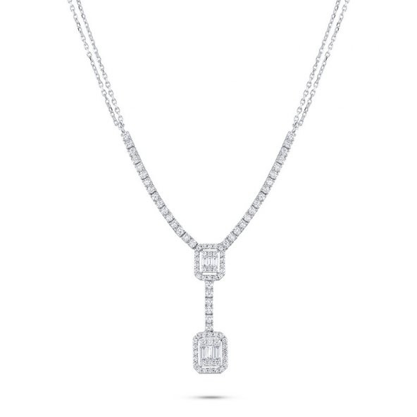 Pırlanta Baget Taşlı Gerdanlık Kolye - Resim 2