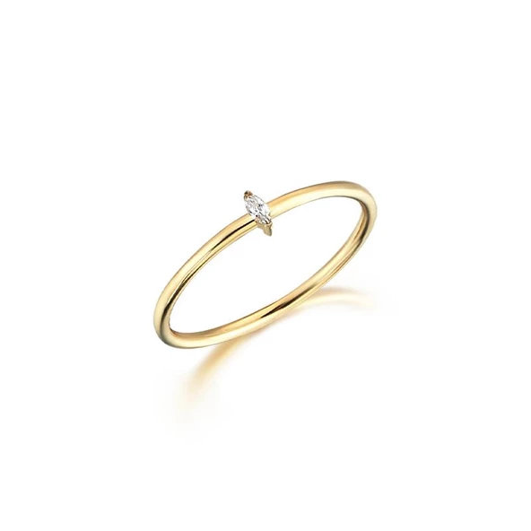 14k Altın Rhythm Markiz Taşlı Yüzük ürün görseli