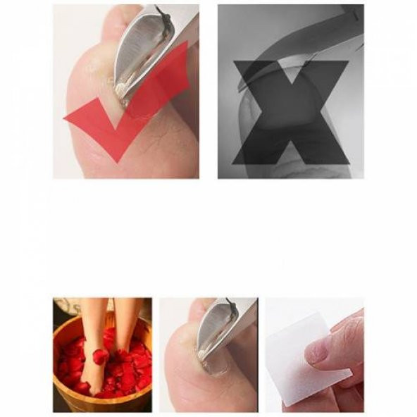 Polham Paslanmaz Çelik Pedikür Seti 4 Parça Özel Tırnak Makas Seti Pedikür Manikür Seti - 5