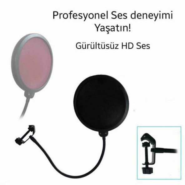 Polham Profesyonel Çift Katmanlı Stüdyo İçin Mikrofon Filtresi Youtober Mikrofon Filtresi - 4