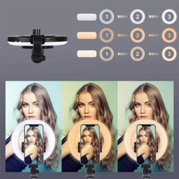 Polham Bluetooth Tripodlu Canlı Yayın Seti 6.3 inch 16cm Selfy Işığı 1200 Mah 3farklı Ton Selfy - 3