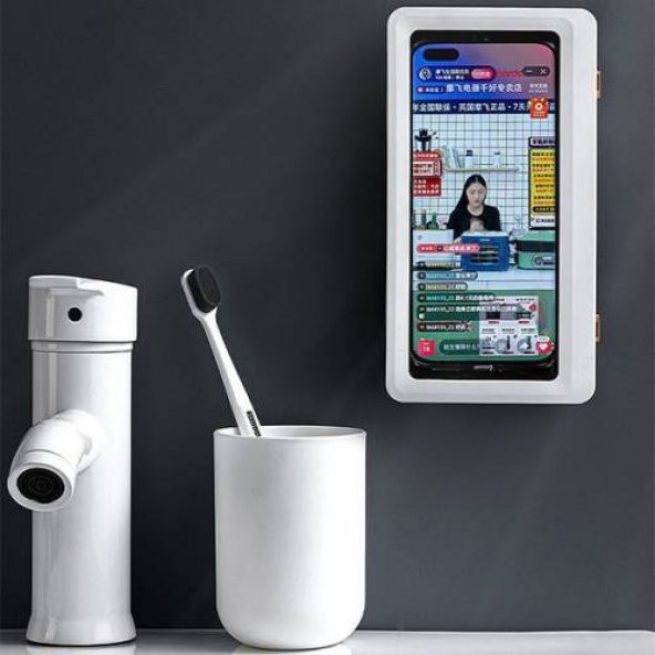 Polham Su Geçirmez Banyo Duvarına Monte Edilen Telefon Standı Telefon Tutucu Stand 6.8inch Kadar