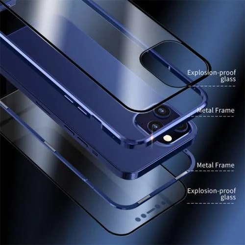 Polham İphone 12 Pro Manyetik Mıknatıslı Kılıf Ve Ekran Koruyucu İphone 12 Pro Kılıf Kırılmaz 2in1 - 2