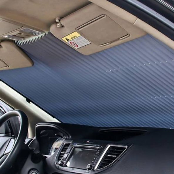 Polham 46CM Otomatik Ön Cam Güneşlik Araç Cam Perdesi Araç Koruyucu Otomatik Geri Çekilebilir - 5