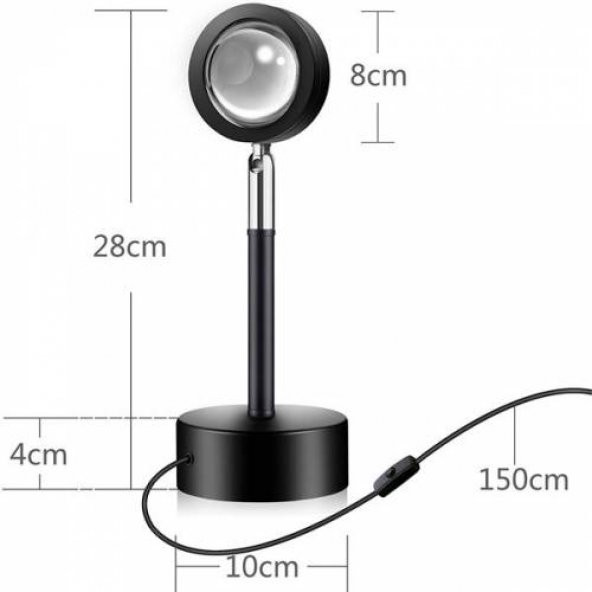 Polham Fotoğraf Çekimi İçin Gün Batımı Efekti Projeksiyon Lambası, 180 Derece Dönen Usb Gece Lambası - 5