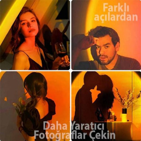 Polham Fotoğraf Çekimi İçin Gün Batımı Efekti Projeksiyon Lambası, 180 Derece Dönen Usb Gece Lambası - 4