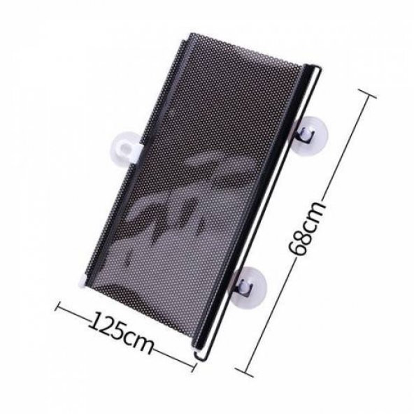 Polham Sürgülü Araç İçi Ön Cam Güneşlik Koruyucu Perde, 68x125 CM Güneş Gölgeliği Perde - 3