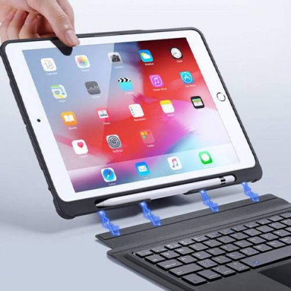 Polham İPad Bluetooth Klavye Touchpad Kılıf İPad 8 10.2 İpad 7 10.2 İpad Air 3 İpad Pro 10.5 Kılıf - 2
