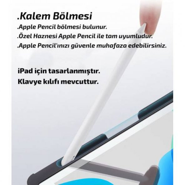 Polham İPad Bluetooth Klavye Touchpad Kılıf İPad 8 10.2 İpad 7 10.2 İpad Air 3 İpad Pro 10.5 Kılıf - 4