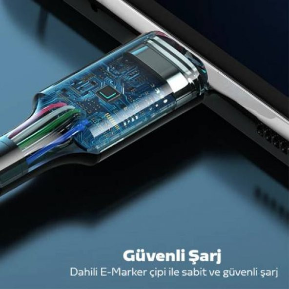 Polham 100CM Güçlendirilmiş 100W PD 3.1 Type C To Type C Şarj ve Data Kablosu, Hızlı Şarj Kablosu - 3