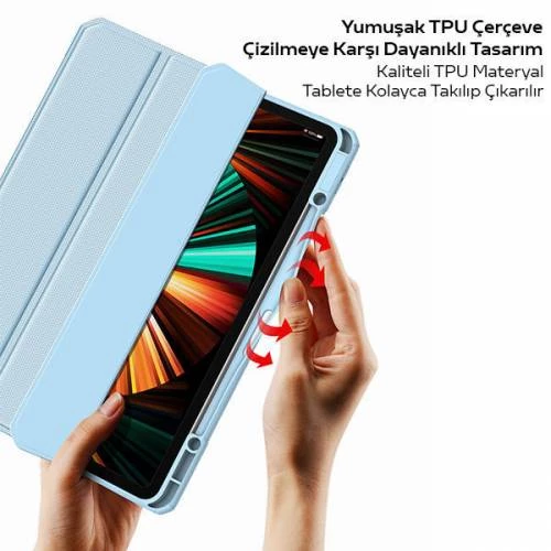 Polham iPad Pro 11 Kılıf (2018,2020,2021) Mıknatıslı Kalem Yerli İpad Pro Tablet Kılıfı Standı - Resim 5