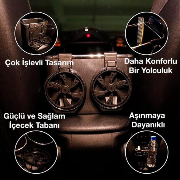 Polham Çok Amaçlı Araç Organizatörü Ve Havlu Araç Araba Kol Dayama Bölmesi Konsol Çok Amaçlı Organizatör - 2