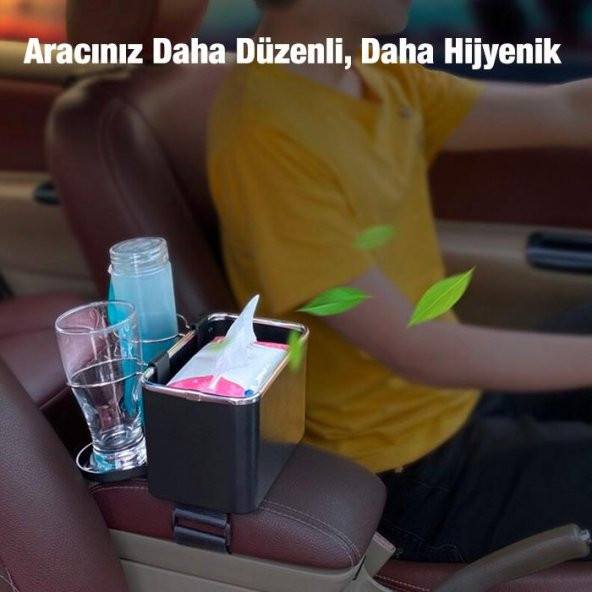 Polham Çok Amaçlı Araç Organizatörü Ve Havlu Araç Araba Kol Dayama Bölmesi Konsol Çok Amaçlı Organizatör - 5