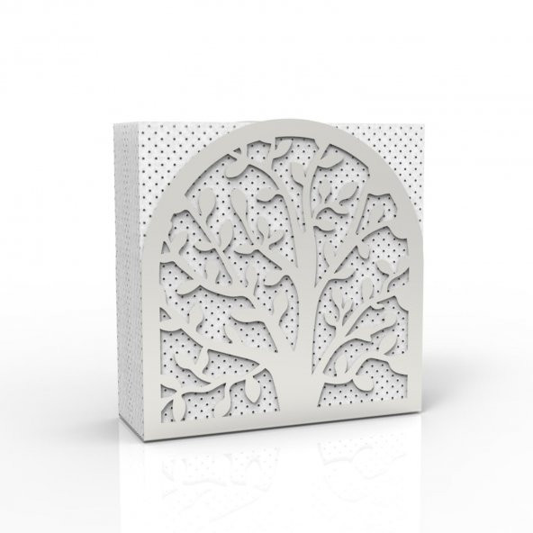 HAYAT AĞACI TEMALI METAL PEÇETELİK SILVER