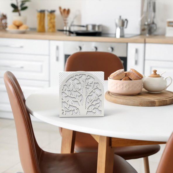 HAYAT AĞACI TEMALI METAL PEÇETELİK SILVER - 4