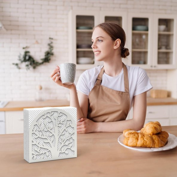 HAYAT AĞACI TEMALI METAL PEÇETELİK SILVER - 5