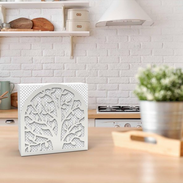 HAYAT AĞACI TEMALI METAL PEÇETELİK SILVER - 6