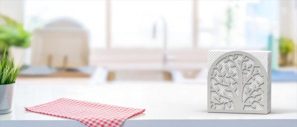 HAYAT AĞACI TEMALI METAL PEÇETELİK SILVER - 8