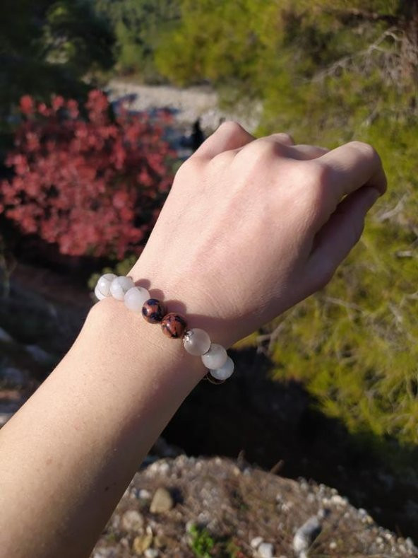 Bileklik Doğal Taş Çakra Elastik Aşk Sevgili Bileklik Unisex Yoga Enerji Bilezik - Resim 2