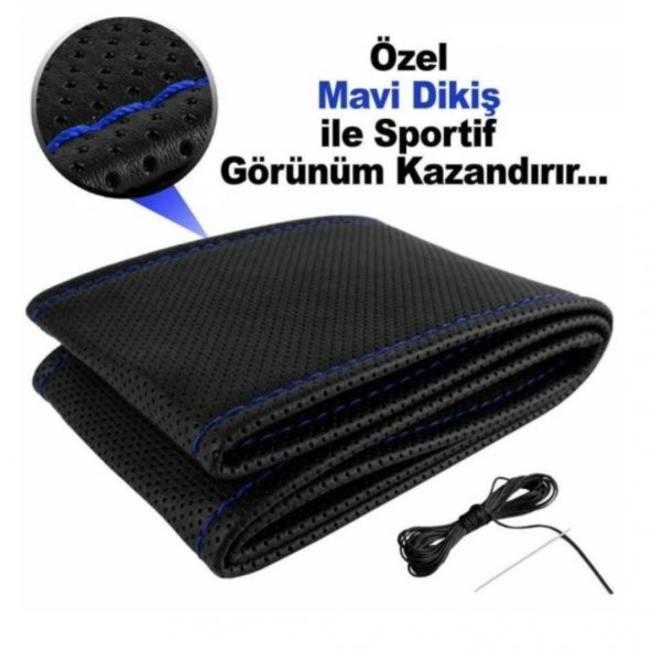 Direksiyon Kılıfı Noktalı Karbon Deri Dikişli Dikmeli Dikme Kılıf (469830476) - 4
