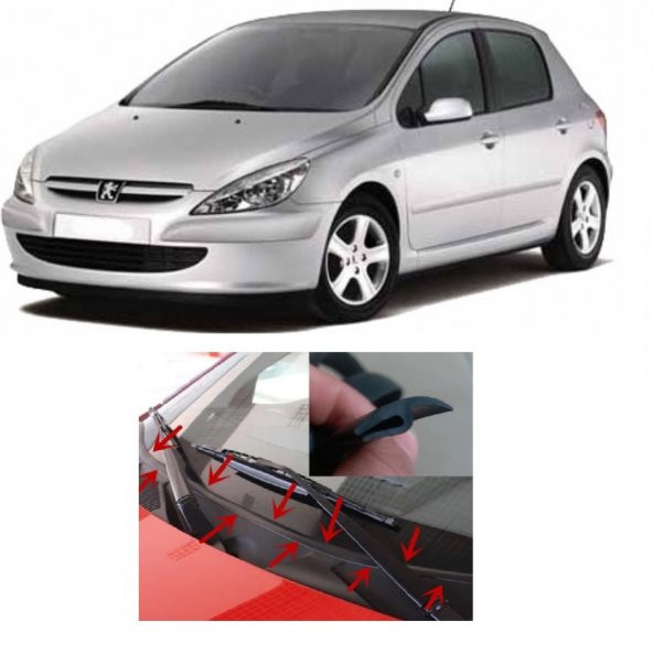 Peugeot 307 Ön Cam Dış Panel Mühür Fitili Ön Kaput Su Engelleyici