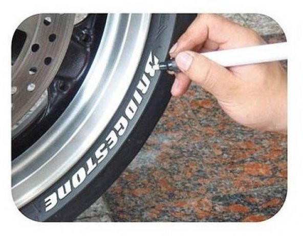 Araç Oto Lastik Yazma Kalemi Beyaz Renk Lastik Yazı Boyama Kalem - 2