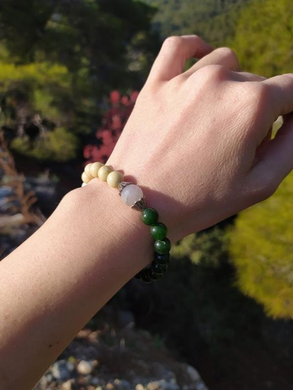 Bileklik Doğal Taş Çakra Elastik Aşk Sevgili Bileklik Unisex Yoga Enerji Bilezik - 2